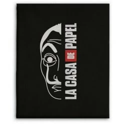 AYMAX Plaid Polaire La Casa De Papel - 100x140 Cm - Noir