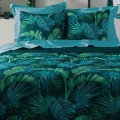 DOUCEUR D'INTRIEUR Couvre-lit Matelassé Sanya Bay 260x240 Cm 2 Housses De Coussin - Vert -Plaid et couverture Soldes 51210963 3