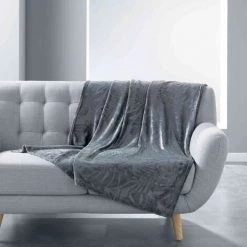 DOUCEUR D'INTÉRIEUR Plaid Sequoia Anthracite 125x150 Cm - Anthracite