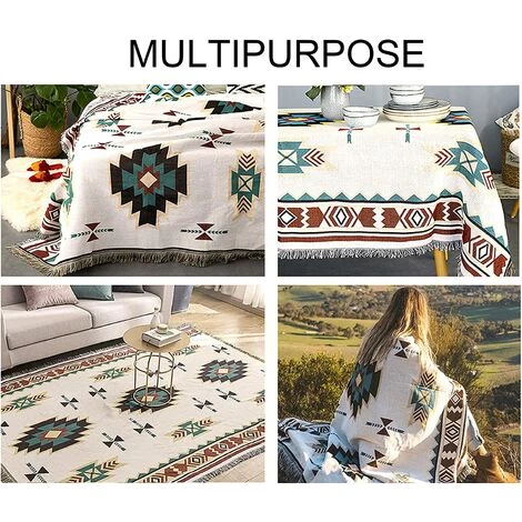 Plaid,Housse De Canapé De Style Ethnique Américain, Couverture Complète En Tricot Sucre Jacquard Couverture De Canapé -90 * 180cm GROOFOO 6 Plaid,Housse De Canapé De Style Ethnique Américain, Couverture Complète En Tricot Sucre Jacquard Couverture De Canapé -90 * 180cm GROOFOO – Image 4