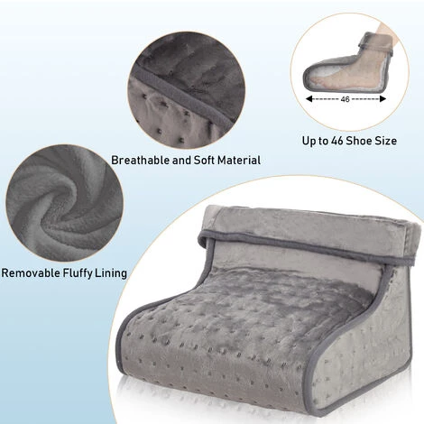 TODECO Chauffe-pieds, électrique Des Pieds Avec 3 Niveaux De Température, Pour Une Pointure Maximale De 46, Gris 4 TODECO Chauffe-pieds, électrique Des Pieds Avec 3 Niveaux De Température, Pour Une Pointure Maximale De 46, Gris – Image 2