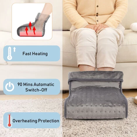 TODECO Chauffe-pieds, électrique Des Pieds Avec 3 Niveaux De Température, Pour Une Pointure Maximale De 46, Gris 5 TODECO Chauffe-pieds, électrique Des Pieds Avec 3 Niveaux De Température, Pour Une Pointure Maximale De 46, Gris – Image 3