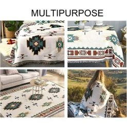 Plaid,Housse De Canapé De Style Ethnique Américain, Couverture Complète En Tricot Sucre Jacquard Couverture De Canapé -130 * 180cm GROOFOO -Plaid et couverture Soldes 51281445 4