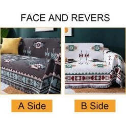 Plaid,Housse De Canapé De Style Ethnique Américain, Couverture Complète En Tricot Sucre Jacquard Couverture De Canapé -90 * 210cm GROOFOO -Plaid et couverture Soldes 51282227 5