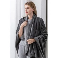 GroupM Couverture De Couverture Réversible De Couleur Unie épaissie Drap De Lit Chaud Sieste Petite Couverture (130*150CM) -Plaid et couverture Soldes 51323175 5