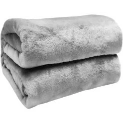 Hengda Couverture Câline Couverture Polaire Flanelle Gris 210g/carré 150X200CM