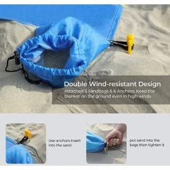 ZHUOXUAN Couverture De Plage, Coussin De Couverture De Plage Sans Sable 108 "x 84" Pour Empêcher Le Sable, Adapté Pour 5-8 Adultes, Très Grand Tapis D'extérieur Léger, Adapté Pour Les Voyages De Camping Et La Randonnée -Plaid et couverture Soldes 51447256 4