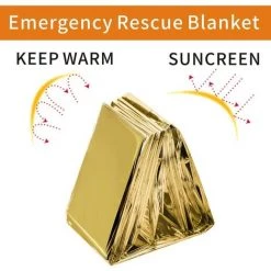 ZHUOXUAN Couverture Survie 10 Pack 210 X 160 Cm Couverture De Survie D'urgence Couverture De Survie Camping Or/Argent Parfaite Pour Les Marathons De Survie En Plein Air Ou Les Premiers Soins