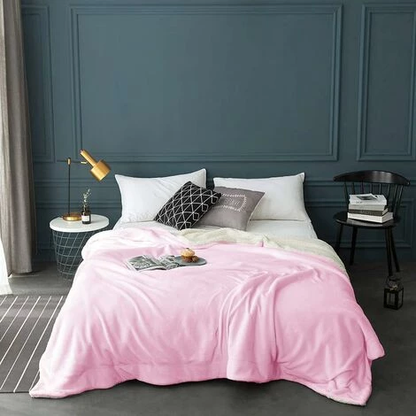 ZHUOXUAN Plaid Couverture Polaire Rose Couverture De Lit Douce Et Chaude Plaid Jeté De Canapé Flanelle 6 ZHUOXUAN Plaid Couverture Polaire Rose Couverture De Lit Douce Et Chaude Plaid Jeté De Canapé Flanelle – Image 4