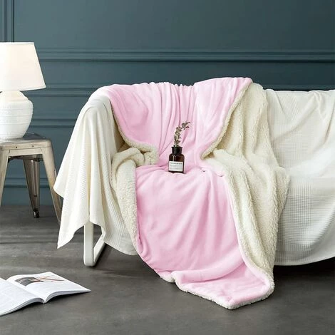 ZHUOXUAN Plaid Couverture Polaire Rose Couverture De Lit Douce Et Chaude Plaid Jeté De Canapé Flanelle 7 ZHUOXUAN Plaid Couverture Polaire Rose Couverture De Lit Douce Et Chaude Plaid Jeté De Canapé Flanelle – Image 5