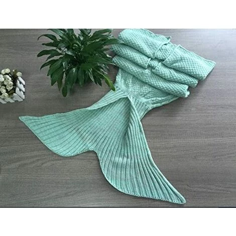 LITZEE Tricot Queue De Sirène, Couverture, Doux Et Chaud. Sac De Couchage, Couverture Queues De Sirènes, Cadeau - Green 5 LITZEE Tricot Queue De Sirène, Couverture, Doux Et Chaud. Sac De Couchage, Couverture Queues De Sirènes, Cadeau - Green – Image 3