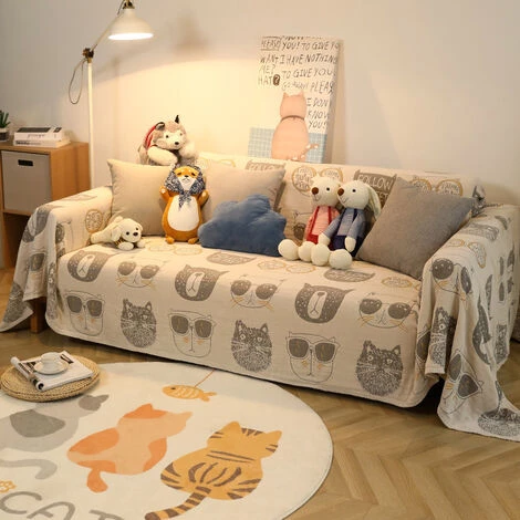 LITZEE Plaid Et Couvre-lit En Coton, Jeté De Canapé Dessus De Lit En Coton Naturel, Coton Couverture Canapé Simple (200 * 150cm) 3 LITZEE Plaid Et Couvre-lit En Coton, Jeté De Canapé Dessus De Lit En Coton Naturel, Coton Couverture Canapé Simple (200 * 150cm)