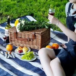 DECKON Couverture De Pique-Nique Extra Large, 224 X 178 Cm, Tapis Pratique Avec Envers Imperméable, Couverture De Pelouse Portable Surdimensionnée Ou Tapis De Plage Résistant Au Sable -Plaid et couverture Soldes 51585883 3