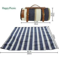 DECKON Couverture De Pique-Nique Extra Large, 224 X 178 Cm, Tapis Pratique Avec Envers Imperméable, Couverture De Pelouse Portable Surdimensionnée Ou Tapis De Plage Résistant Au Sable -Plaid et couverture Soldes 51585883 5