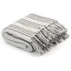 YOUTHUP Couverture Coton à Rayures 220 X 250 Cm Gris Et Blanc - Gris -Plaid et couverture Soldes 51860780 1