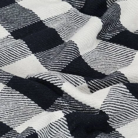 YOUTHUP Couverture Coton Carreaux 125 X 150 Cm Bleu Marine - Bleu 7 YOUTHUP Couverture Coton Carreaux 125 X 150 Cm Bleu Marine - Bleu – Image 5