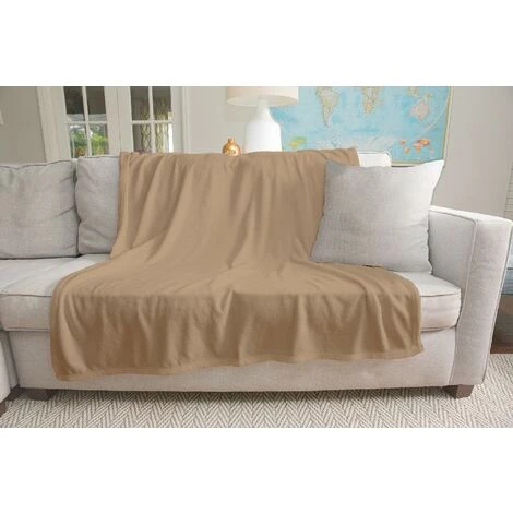 HOME MANIA Couverture Camoscio - Plaid - Pour Canape, Lit, Chambre -Beige En Microfibre, 150 X 200 Cm 5 HOME MANIA Couverture Camoscio - Plaid - Pour Canape, Lit, Chambre -Beige En Microfibre, 150 X 200 Cm – Image 3