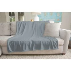 HOMEMANIA Couverture Cenere - Plaid - Pour Canape, Lit, Chambre -Gris En Microfibre, 120 X 160 Cm -Plaid et couverture Soldes 51968376 3