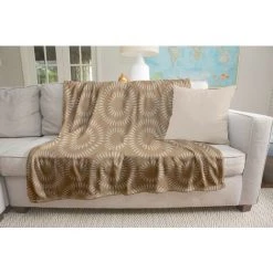 HOME MANIA Couverture Joy - Plaid - Pour Canape, Lit, Chambre -Brun, Beige En Microfibre, 150 X 200 Cm -Plaid et couverture Soldes 51968378 3