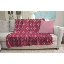 HOMEMANIA Couverture Tiles - Plaid - Pour Canape, Lit, Chambre -Rose En Microfibre, 250 X 200 Cm -Plaid et couverture Soldes 51968380 3