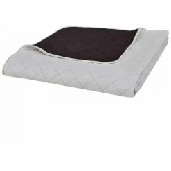 Topdeal Couvre-lit à Double Face Matelassé Beige/Marron 230x260 Cm -Plaid et couverture Soldes 52080372 4