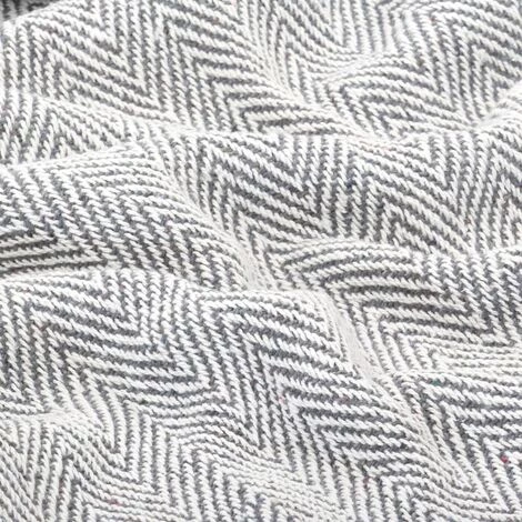 Topdeal Couverture Coton à Chevrons 125 X 150 Cm Gris 4 Topdeal Couverture Coton à Chevrons 125 X 150 Cm Gris – Image 2