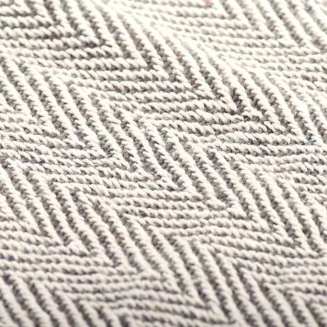 Topdeal Couverture Coton à Chevrons 125 X 150 Cm Gris 5 Topdeal Couverture Coton à Chevrons 125 X 150 Cm Gris – Image 3