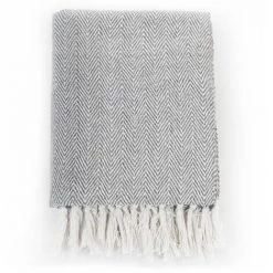 Topdeal Couverture Coton à Chevrons 125 X 150 Cm Gris 10 Topdeal Couverture Coton à Chevrons 125 X 150 Cm Gris -Plaid et couverture Soldes 52085182 4