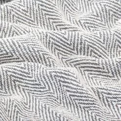 Topdeal Couverture Coton à Chevrons 160 X 210 Cm Gris -Plaid et couverture Soldes 52085186 2