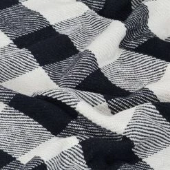 Topdeal Couverture Coton Carreaux 125 X 150 Cm Bleu Marine -Plaid et couverture Soldes 52093025 3