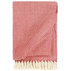 Topdeal Couverture En Coton 220 X 250 Cm Rouge
