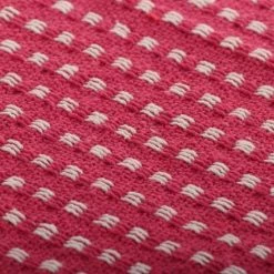 Topdeal Couverture Coton à Carrés 220 X 250 Cm Rose VDFF11325_FR -Plaid et couverture Soldes 52094646 3