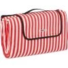 Relaxdays Couverture Pique-nique XXL, 200x200 Cm, Tapis De Plage Polaire, Isolation Thermique, Imperméable, Rouge/blanc -Plaid et couverture Soldes 52205281 1