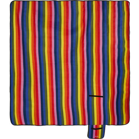 Relaxdays Couverture Pique-nique XXL, 200x200 Cm, Tapis De Plage Polaire, Rayé, Isolation Thermique, Imperméable, Coloré 4 Relaxdays Couverture Pique-nique XXL, 200x200 Cm, Tapis De Plage Polaire, Rayé, Isolation Thermique, Imperméable, Coloré – Image 2
