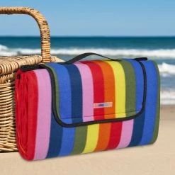 Relaxdays Couverture Pique-nique XXL, 200x200 Cm, Tapis De Plage Polaire, Rayé, Isolation Thermique, Imperméable, Coloré 10 Relaxdays Couverture Pique-nique XXL, 200x200 Cm, Tapis De Plage Polaire, Rayé, Isolation Thermique, Imperméable, Coloré -Plaid et couverture Soldes 52205394 4