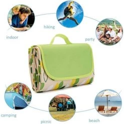ECHOO Tapis De Plage Couverture De Pique-Nique, 145X 180 CM Grand Imperméable Couverture Picnic Avec Poignée,Couverture De Plage Pour Camping, Randonnée Et Jardin -Plaid et couverture Soldes 52470693 3