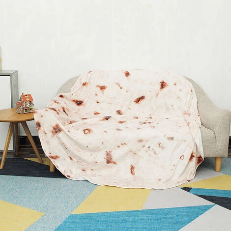 TIGA Couverture Tortilla Burrito Pancake Couverture Home Office Flanelle Blanke 180x180cm Couverture 5 TIGA Couverture Tortilla Burrito Pancake Couverture Home Office Flanelle Blanke 180x180cm Couverture – Image 3