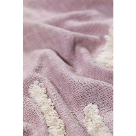 Couverture Plaid En Coton Oryus SKLUM Coton - Rose Guimauve 5 Couverture Plaid En Coton Oryus SKLUM Coton - Rose Guimauve – Image 3