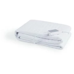 SLEEPMED Couverture Chauffante 70 X 150 Cm Avec Télécommande & Minuterie, Sous-lit Chauffant Lavable Pour 1 Personne, Couverture Chauffante électrique Avec 3 Niveaux De Température, Polyester - Blanc -Plaid et couverture Soldes 52970971 3