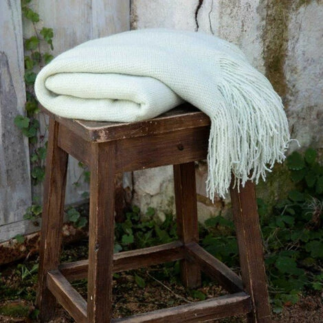 TERRE DE NUIT Plaid Maille à Franges Vert D'eau 125x150 Cm - Vert D'eau 3 TERRE DE NUIT Plaid Maille à Franges Vert D'eau 125x150 Cm - Vert D'eau