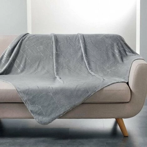 DOUCEUR D'INTRIEUR Plaid Doux (150 Cm) Domea Gris 4 DOUCEUR D'INTRIEUR Plaid Doux (150 Cm) Domea Gris – Image 2