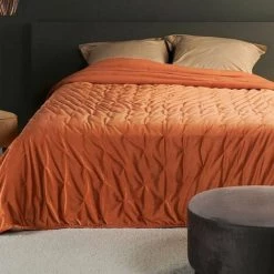 LINDER Boutis (240 X 250 Cm) Pandore Orange Foncé -Plaid et couverture Soldes 53565955 2