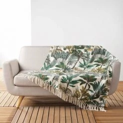 DOUCEUR D'INTÉRIEUR Plaid à Franges 125x150 Cm Balinesia Coton - Vert