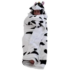 SOLEIL D'OCRE Plaid Polaire 116x134 Cm VACHE - Noir