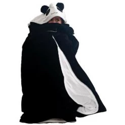 SOLEIL D'OCRE Plaid Polaire 116x134 Cm PANDA - Noir