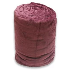 SOLEIL D'OCRE Couverture Extra Douce 220x240 Cm CALIN Violet En Microfibre - Violet