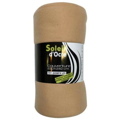 Couverture Uni 220x240 Cm POLAIRE Taupe, Par Soleil D'ocre - Taupe 3 Couverture Uni 220x240 Cm POLAIRE Taupe, Par Soleil D'ocre - Taupe