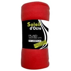 Plaid Uni 120x160 Cm POLAIRE Rouge, Par Soleil D'ocre - Rouge