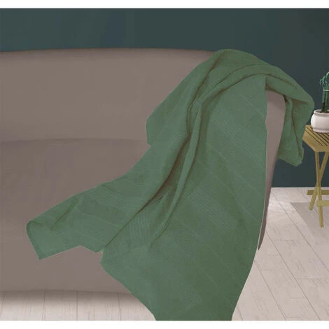 Plaid 140X200 Cm ADELE Vert, Par Soleil D'ocre - Vert 3 Plaid 140X200 Cm ADELE Vert, Par Soleil D'ocre - Vert