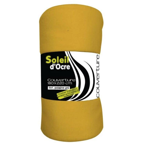 Couverture Unie 180x220 Cm POLAIRE Moutarde, Par Soleil D'ocre - Jaune 3 Couverture Unie 180x220 Cm POLAIRE Moutarde, Par Soleil D'ocre - Jaune